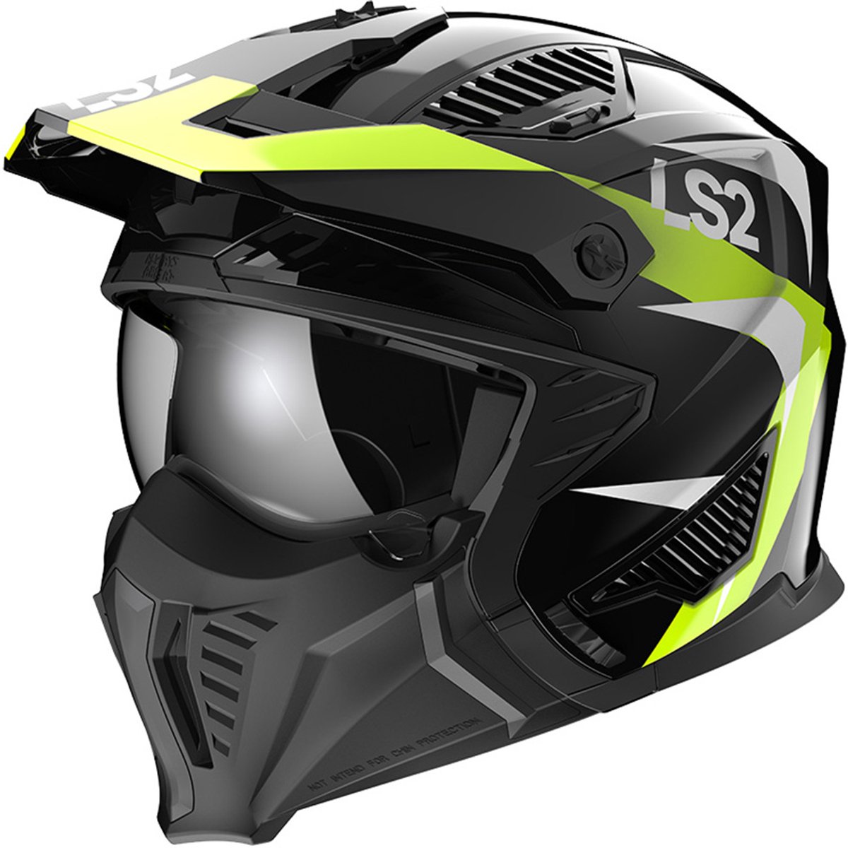 LS2 Helm Drifter Triality OF606 geel maat M