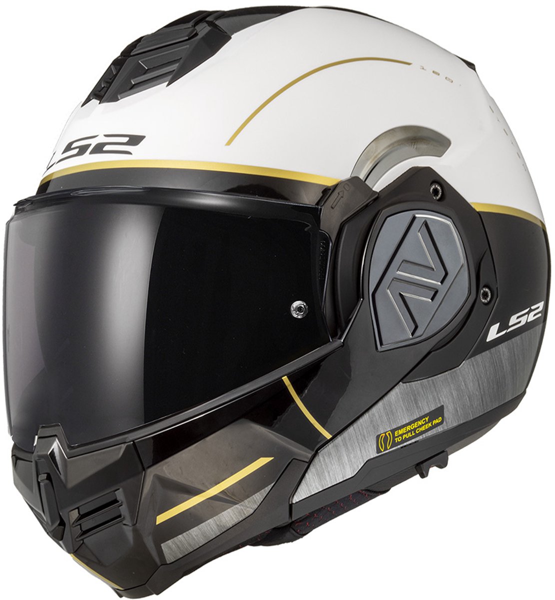 LS2 FF906 Advant Iron Matt Wit Zwart Jeans-06 Systeemhelm - Helm