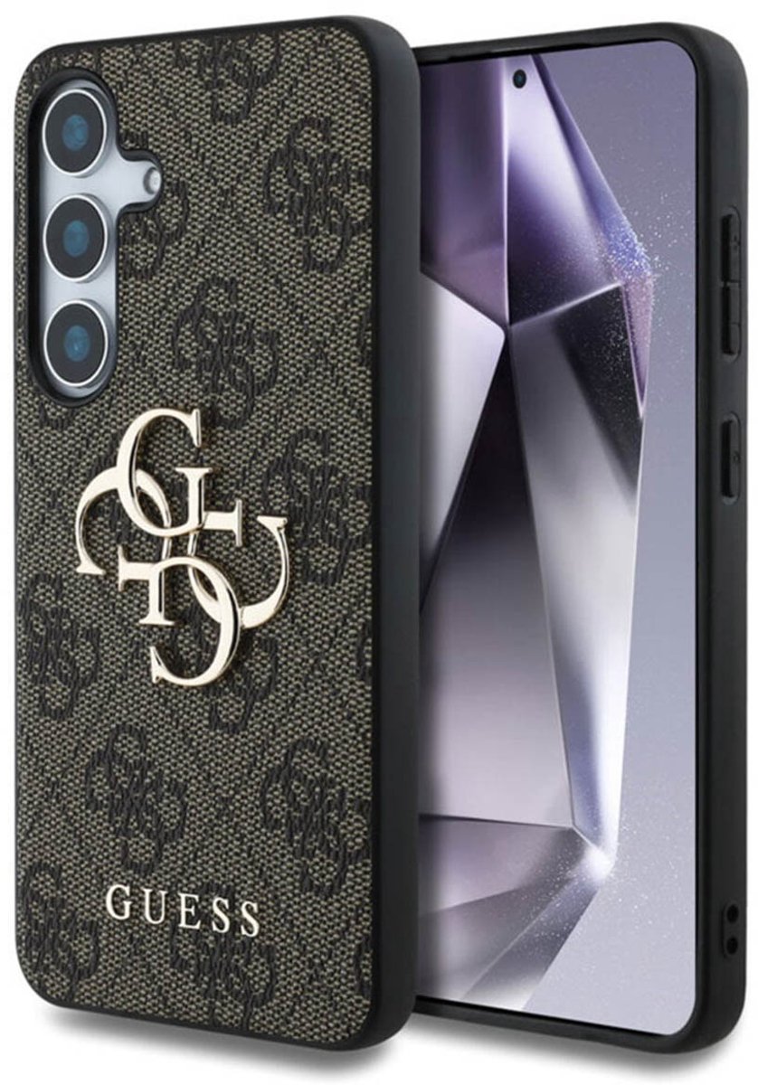 Guess Metal Logo geschikt voor Samsung Galaxy S25 hoesje - Bruin