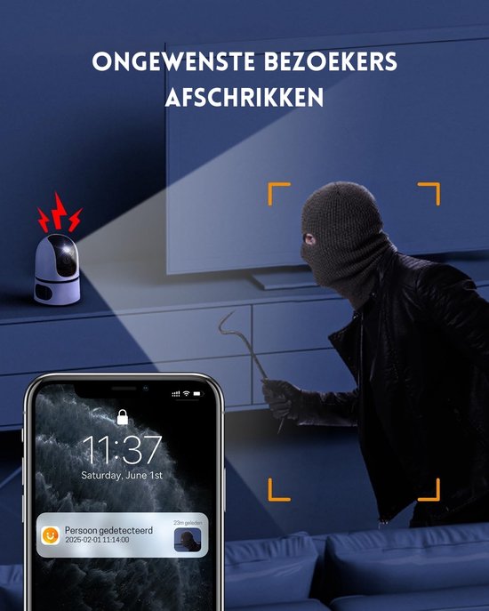 StayPowered 2K + 2K Dubbele Camerabewaking - Slimme AI & Nachtzicht - 360° PTZ & Automatische Tracking - 2-Weg Audio & Sirene - Privacy Modus & Bewegingsdetectie - Alexa Compatibel & Flexibele Opslag - Wit - Levering Sneller dan Aangegeven! van StayPowered — afbeelding 5