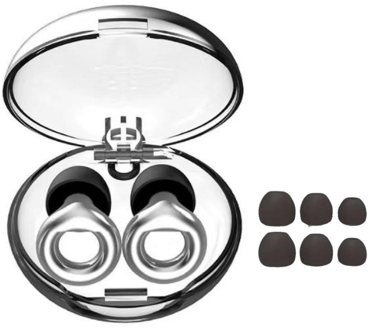 BMJ Trading® - Festival Oordopjes - Oordoppen Muziek - Oordoppen Snurken - Zilver Deluxe - SNR 23 dB - Harde Ring - Metallic - Oordopjes Slapen - Oordoppen Slapen Siliconen - Oordopjes Sport - 8 Dop - Oordoppen snurken - Oordopjes