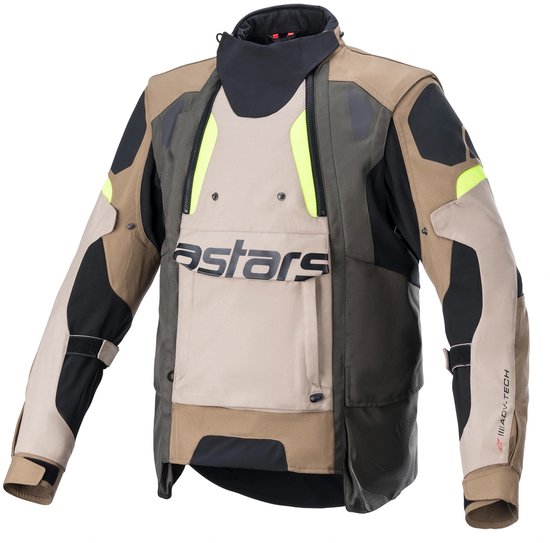 Alpinestars Halo Drystar Jas Donker Kaki Zand Fluo Geel - Maat XXXL - Jas