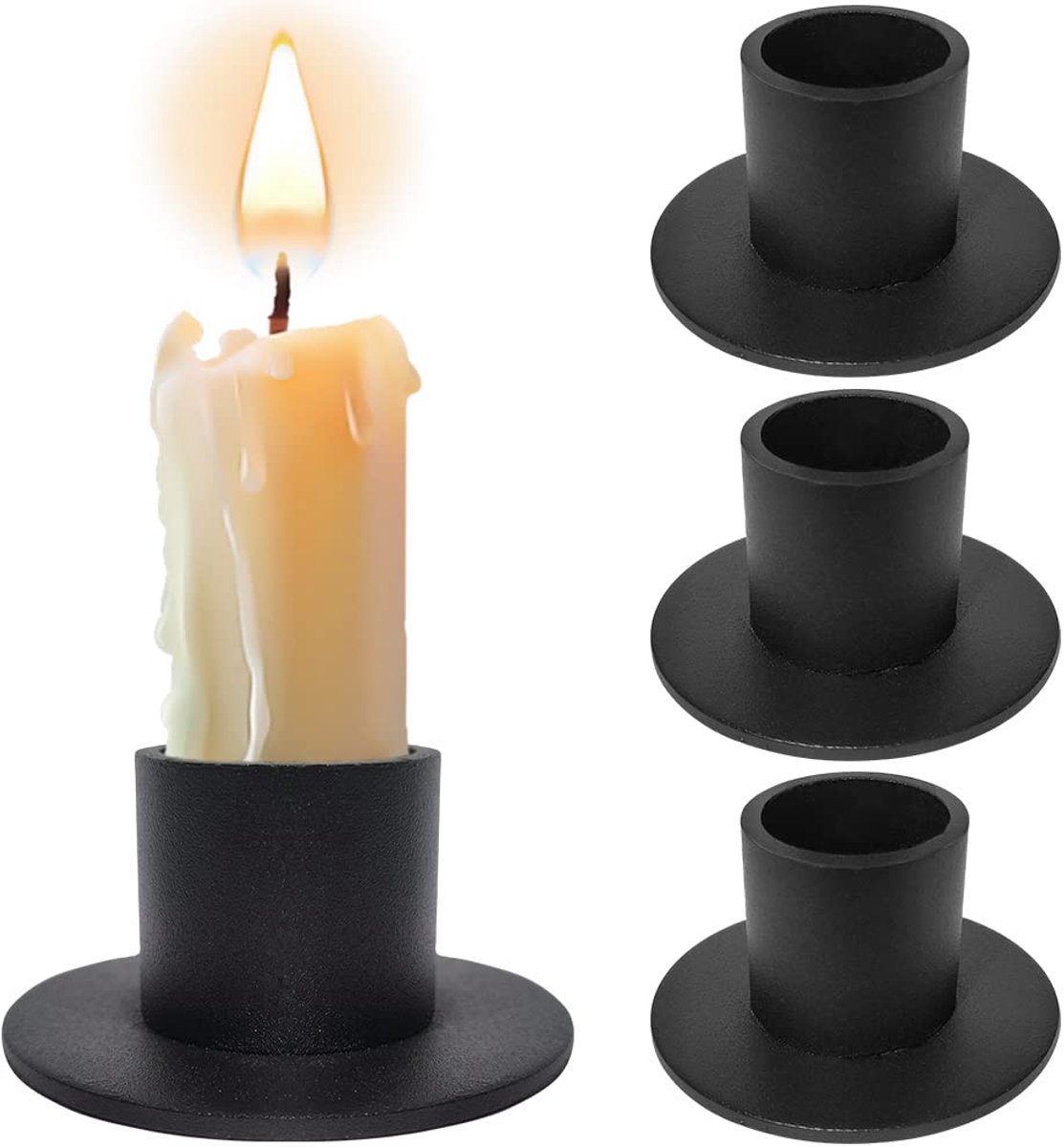 My Ninki ® Set van 4 Elegante Zwarte Kandelaren voor Diverse Decoratieve Gelegenheden