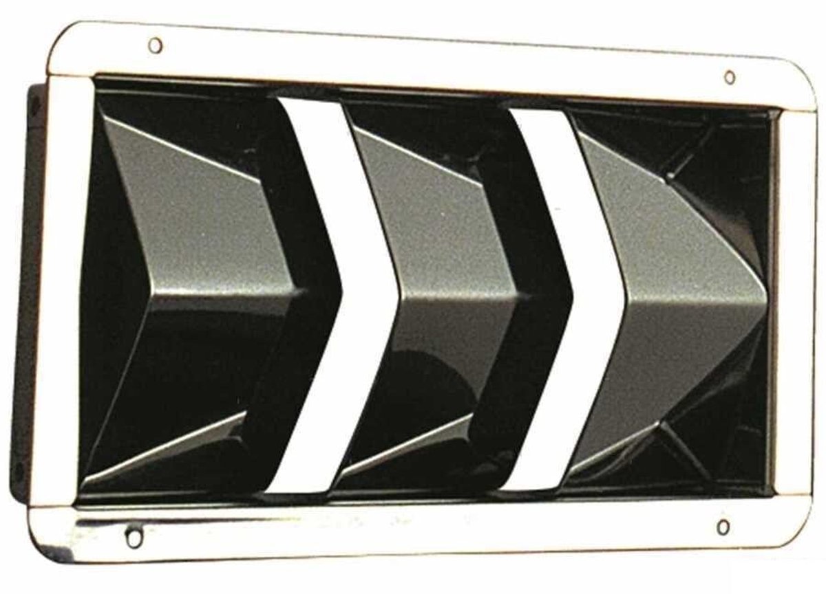 BREG Motorruimte ventilatieroosters van RVS - 3 schilden - 205x114mm