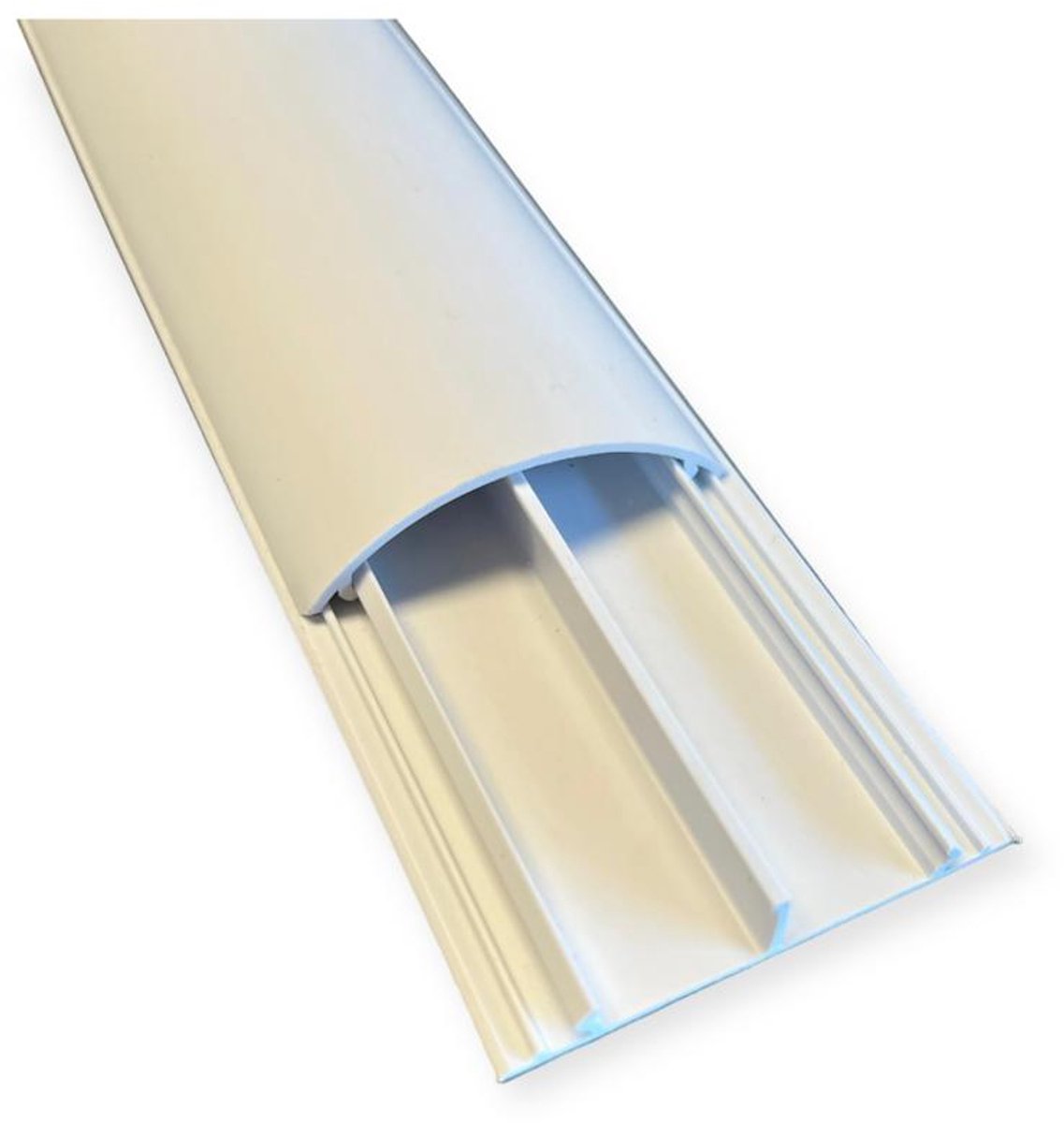 Vloer/wand kabelgoot/ leidinglijst 2X1 M WIT 50X12 mm