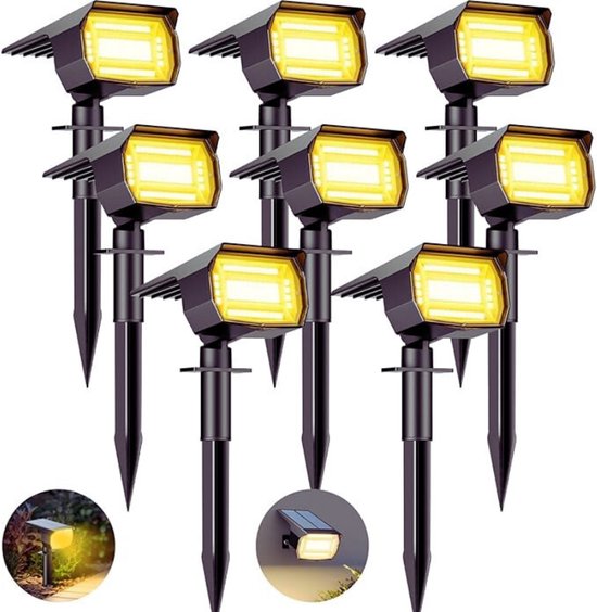 NIBSHOOM 12 stuks vloerlampen op zonne-energie, voor buiten, IP68 NIBSHOOM 12 stuks vloerlampen op zonne-energie, voor buiten, IP68