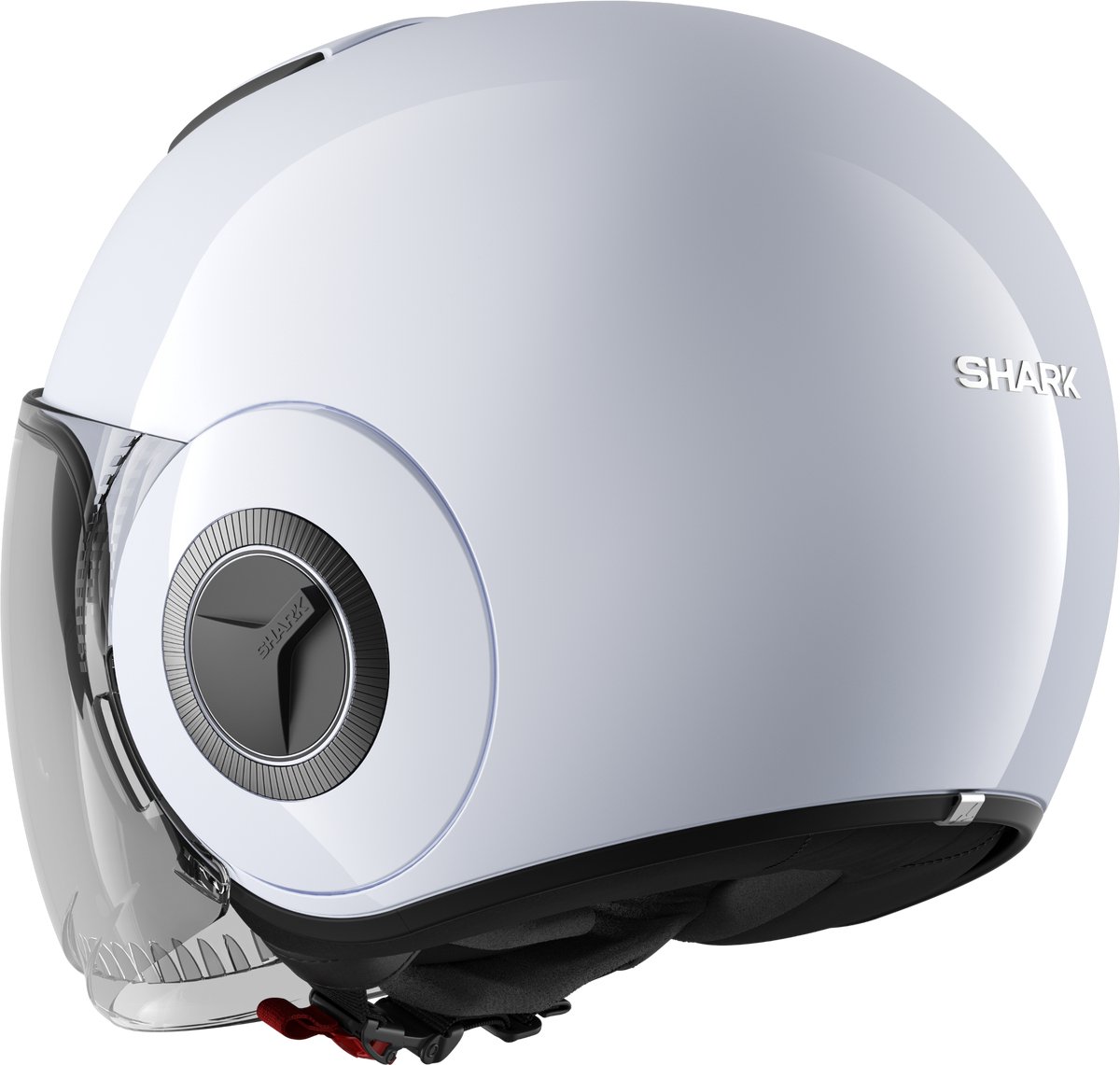 Shark Nano Blank Wit Zilver Glanzend W01 Jethelm - Maat XS - Helm – foto 5