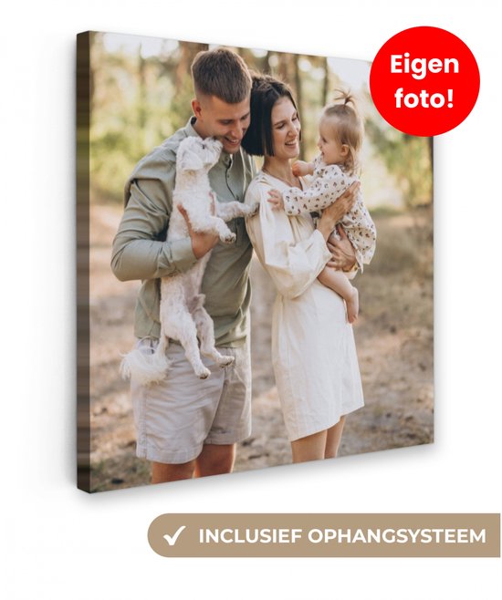 Canvas schilderij 20x20 cm - Foto op canvas - Gepersonaliseerd cadeau - Wanddecoratie woonkamer - Moederdag cadeautje