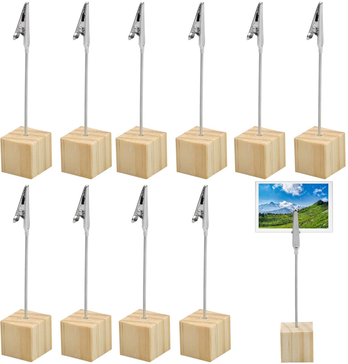 My Ninki ® Houten Fotohouders met Stijlvolle Klemmen voor Diverse Gebruiksdoeleinden