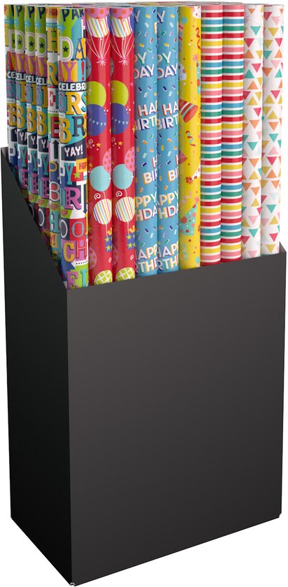 Papier cadeau anniversaire - 70 x 200 cm - 5 rouleaux