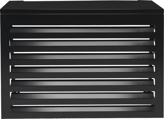 Air&Co - Airco en warmtepomp buitenunit omkasting - Maat S - 100 x 70 x 50 cm - Gepoedercoat - Aluminium - Hoogwaardige kwaliteit - Zwart - RAL 9005 - Airco Cover
