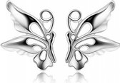 Klein- zilver  -vlinder- oorbelletjes - 1 cm