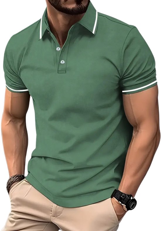 Livano Golf Shirt Heren - T-shirt - Golfkleding - Golfen - Golf Accessoires - Polo Shirt - Groen - Maat XL van Livano — afbeelding 3