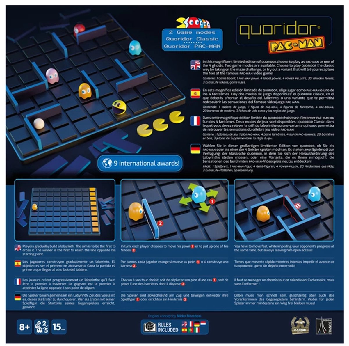 Gigamic - Quoridor Pacman - Bordspel voor volwassenen en kinderen - gelimiteerde editie van Quoridor - NL GB FR DE ES IT — cadeau in Spellen & Speelgoed - foto 4