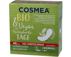 Cosmea® | 48 inlegkruisjes | NORMAAL | absorberend | biologisch katoen en vegan | zonder parfum