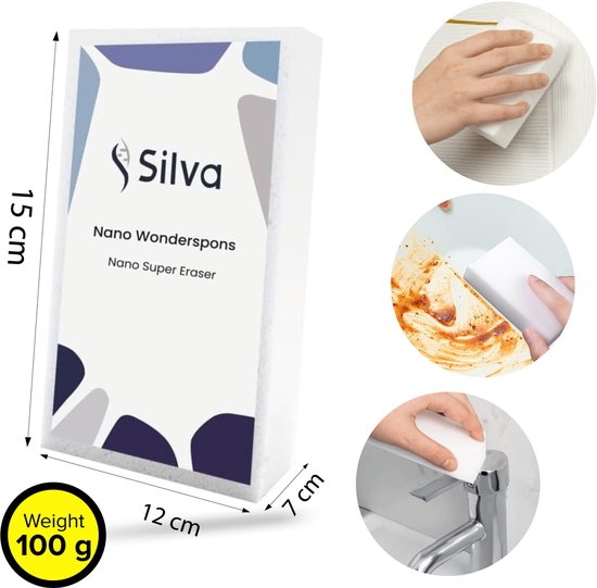 Silva 5x Wonder Sponge - Gomme à saleté tenace - Éponge nettoyante magique