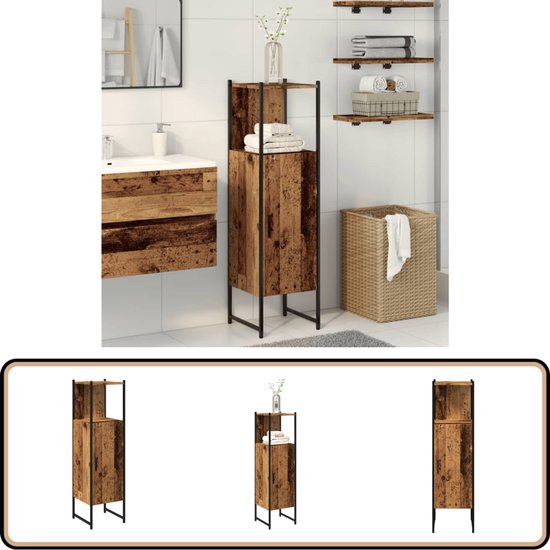 Ben Tendenza Badkamerkast - 35x29x165 cm - Congo Bruin - Kolomkast