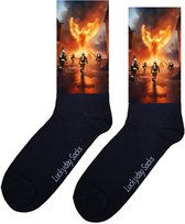 Brandweer - Opkikker - Verjaardag cadeau - Grappige sokken - Leuke sokken - Hem haar sokken - Vrolijke sokken - Valentijn Cadeau - Beschermengel - Vuur - Geluk sokken - Kerst sokken - Vaderdag - Moederdag - Socks maken Happy - 37-44