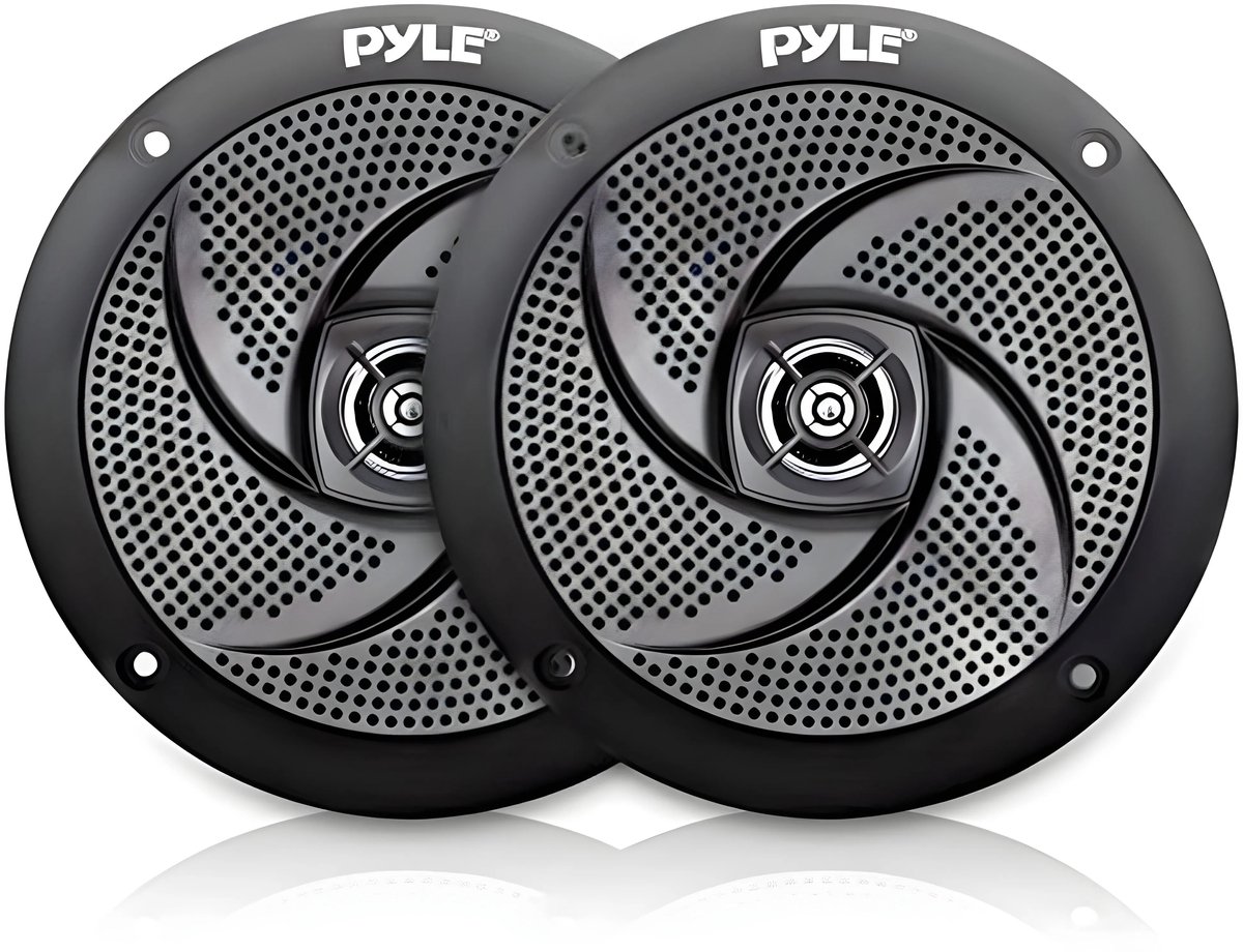 Pyle Marine Luidsprekers - 2-weg Waterdichte Speakers- Weerbestendige Buitenluidsprekers- Audiosysteem voor Buitengebruik - 240 watt - 1 paar - Zwart