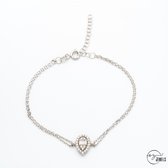 OZ Jewels Bracelet à deux fils en argent avec zirconium et Diamant en forme de larme