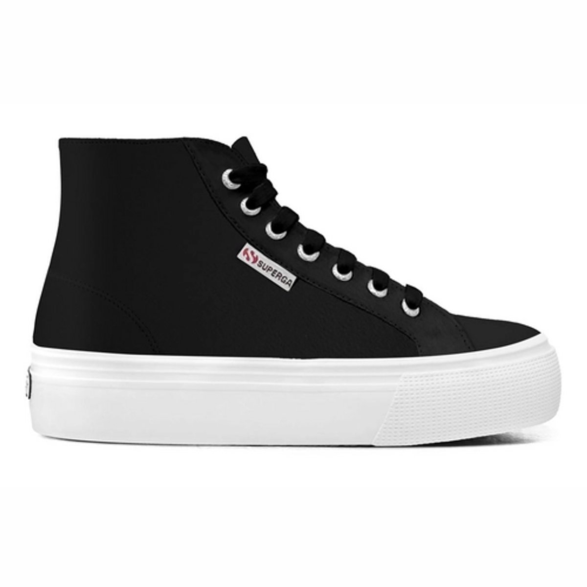 Superga Women 2705 Hi Top Nappa Black