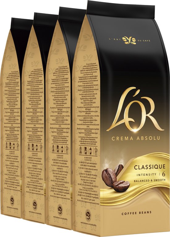 L'OR Crema Classique Koffiebonen - 4 x 500 gram