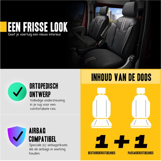 VOLKSWAGEN T6.1 2020 à aujourd'hui - Housse de siège auto Palermo gris - Avec fermeture éclair pour Accoudoirs conducteur et passager (des deux côtés)
