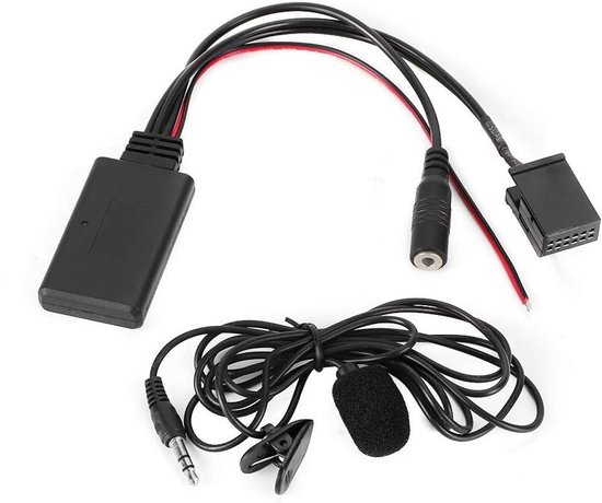 Tbest E46 AUX-adapter - 10-pins Bluetooth-moduladapter in Kabelvervanging voor E46 320 325 323 328 330 M3 3-serie met Microfoon