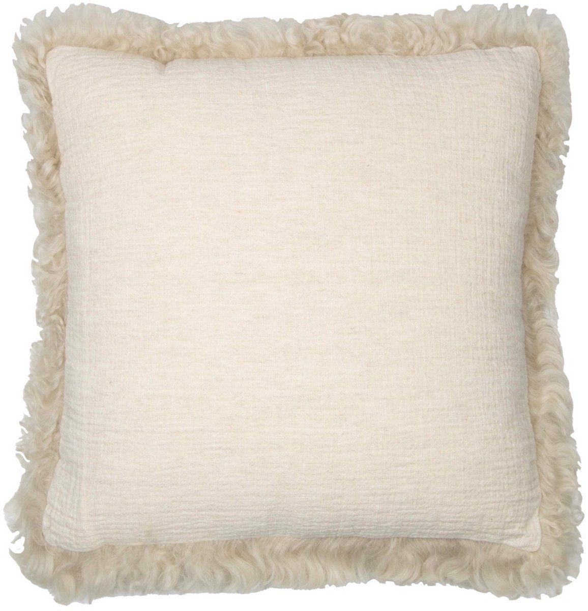Mars & More kussen schaap krulhaar linnen beige 40x40cm