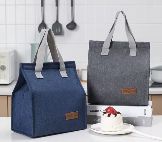 Koeltas Lunchtas - Termische Isolatie - Premium Kwaliteit - 6 Liter - Opvouwbaar Waterdicht Lekvrij - Lunchtas Dames Volwassenen Kinderen Heren - Geïsoleerde koeltassen - Grijs van Gadgy — afbeelding 3
