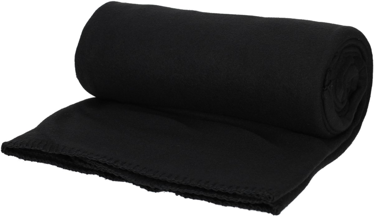 Jens Living Polar Plaid - Fleece Deken 130 X 180cm - Geruit - Zwart