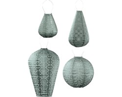 Lumiz Tuinverlichting op zonne energie - Solar tuinverlichting - Lumiz Solar Lampion - Sage Green Set - 4 stuks