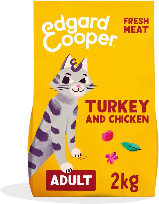 Edgard & Cooper Kattenvoer - Graanvrij - Verse Kalkoen & Kip - 2kg