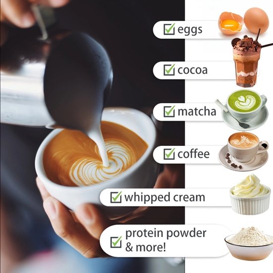 Mini elektrische handmixer - Melkopschuimer - Proteïne shaker - Matcha mixer - Oplaadbaar - Koffie - Barista — afbeelding 3