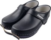 Werkklompen - Schoenklompen - Dichte hiel met houten zool en leren kap - Unisex klompen - Simson - Zwart - maat 40