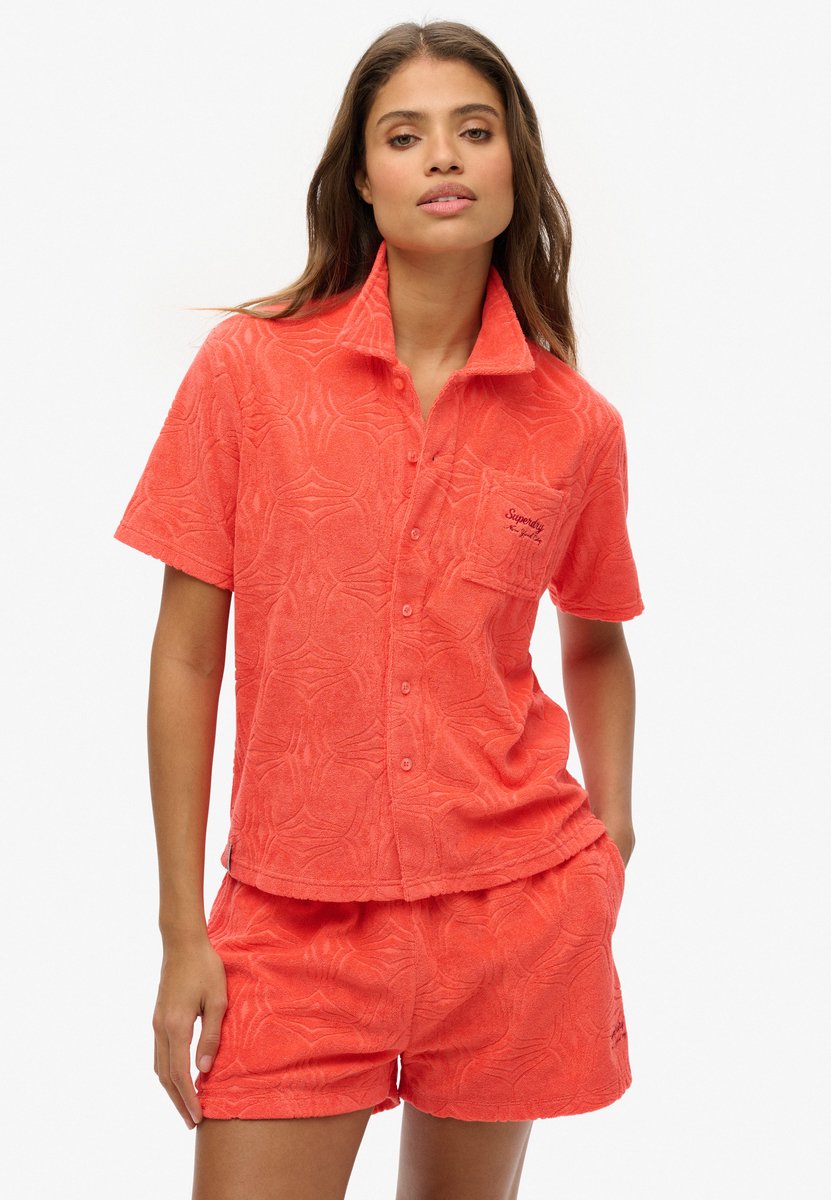 Superdry Country Club Towelling shirt Dames Shirts Koraal