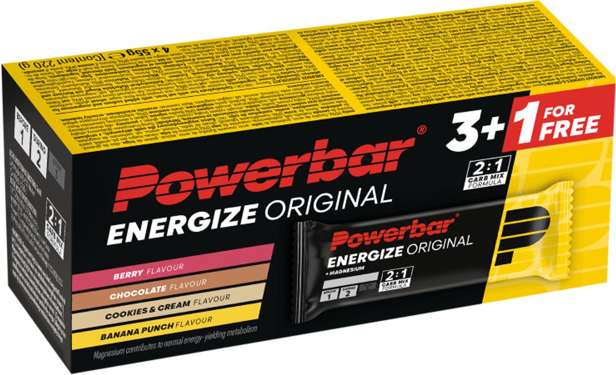 Goedkoopste Powerbar | Energize Original | Energy Bar | 39 Gram Carbs | | 4 x 55 Gram (Proefpakket)