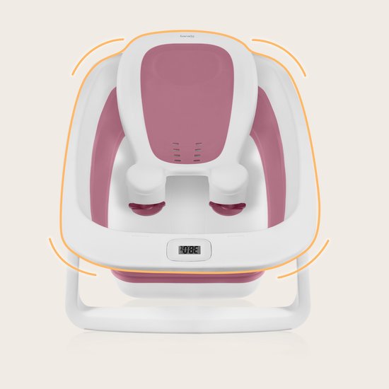 Lionelo - Opvouwbaar babybad met thermometer BABY BUBBLE 2x LR44 Grey
