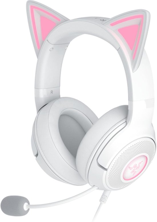 Razer レイザー Kraken Kitty V2 White Razer Kraken Kitty V2 Gaming Headset - PC - 7.1 Surround - RGB