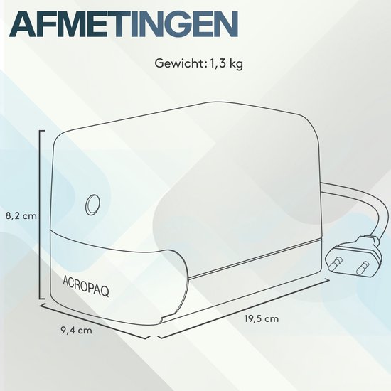 ACROPAQ - Elektrische puntenslijper - Automatische start en stop - Potloden met een diameter tot 7,5 mm - 1 slijpgat