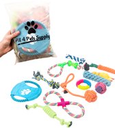 Honden Speelgoed Set - 12 Stuks - Voor Puppy's tot Middelgrote Honden - Interactief Hondenspeelgoed - Hondenspeeltjes - Incl. Hondenbal en Trektouw - Dog Toys - All 4 Pets Supply