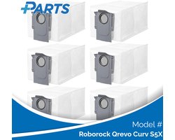 Roborock Qrevo Curv S5X Stofzakken (6 Stuks, Plus.Parts® alternatief voor 8.02.0239)