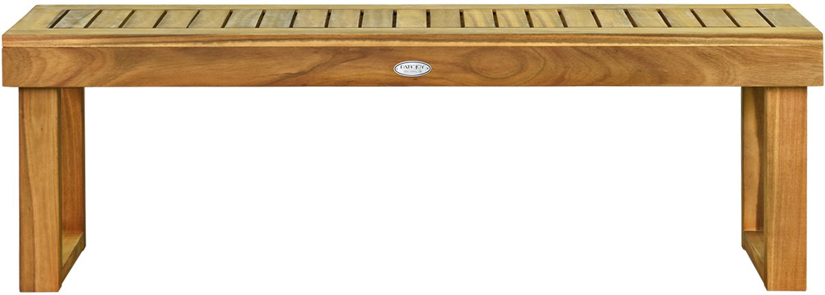 COSTWAY Tuinbank zonder rugleuning, 2-zitsbank, weerbestendig, houten bank van massief hout, belastbaar tot 360 kg, balkonbank, parkeerbank voor tuin, balkon, terras, 132 x 34 x 43,5 cm