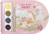 Little Dutch Verf- en knutselboek - Fairy Garden - Met kwast en 4 kleuren verf - Peuter kleuter speelgoed - Knutselen - Speelgoed kinderen - Voor meisjes - Vanaf 3 jaar