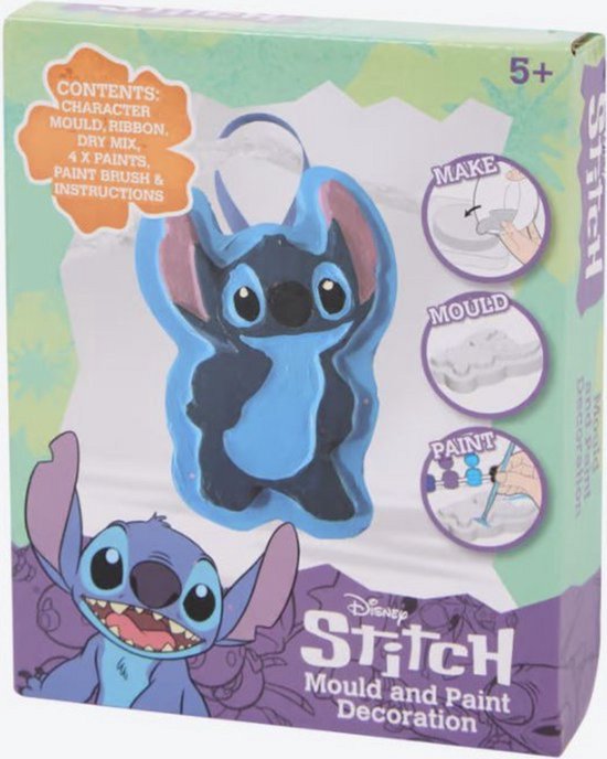 Stitch - Gipsfigurenset - Knutselen - Creatief - Disney - Gipshanger- Gips Gieten - Jongens en Meisjes - Vanaf 5 Jaar - Inclusief Verf - Hoge Kwaliteit - Cadeau - Kinderen - Stitch Knutselen