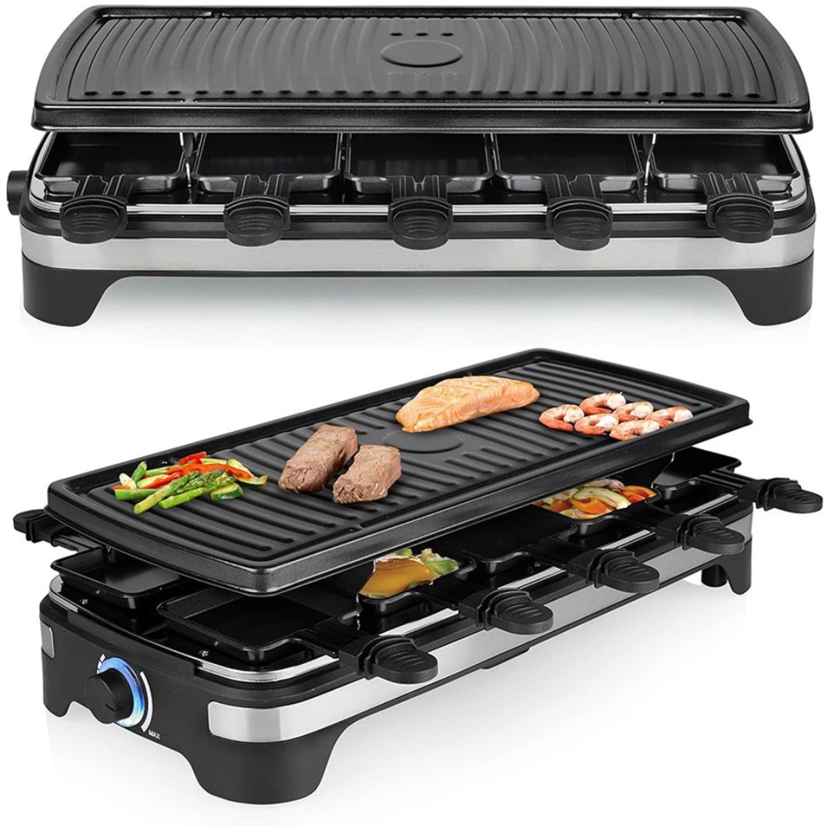 ApexArte® Gourmetstellen - Raclette - Teppanyaki Bakplaat -Zwart