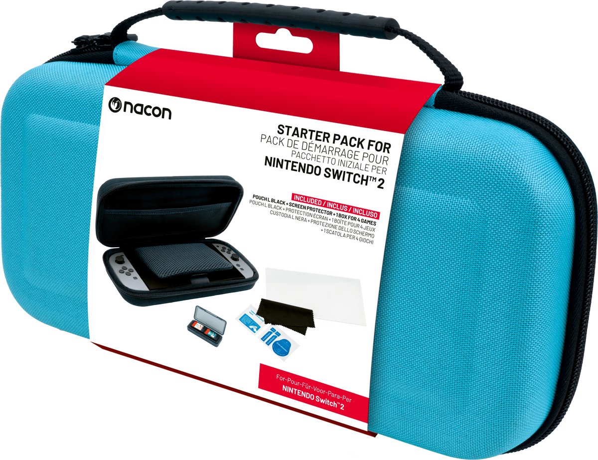 Stevige Beschermhoes Maat L voor Nintendo Switch 2 - Starterpack - Blauw