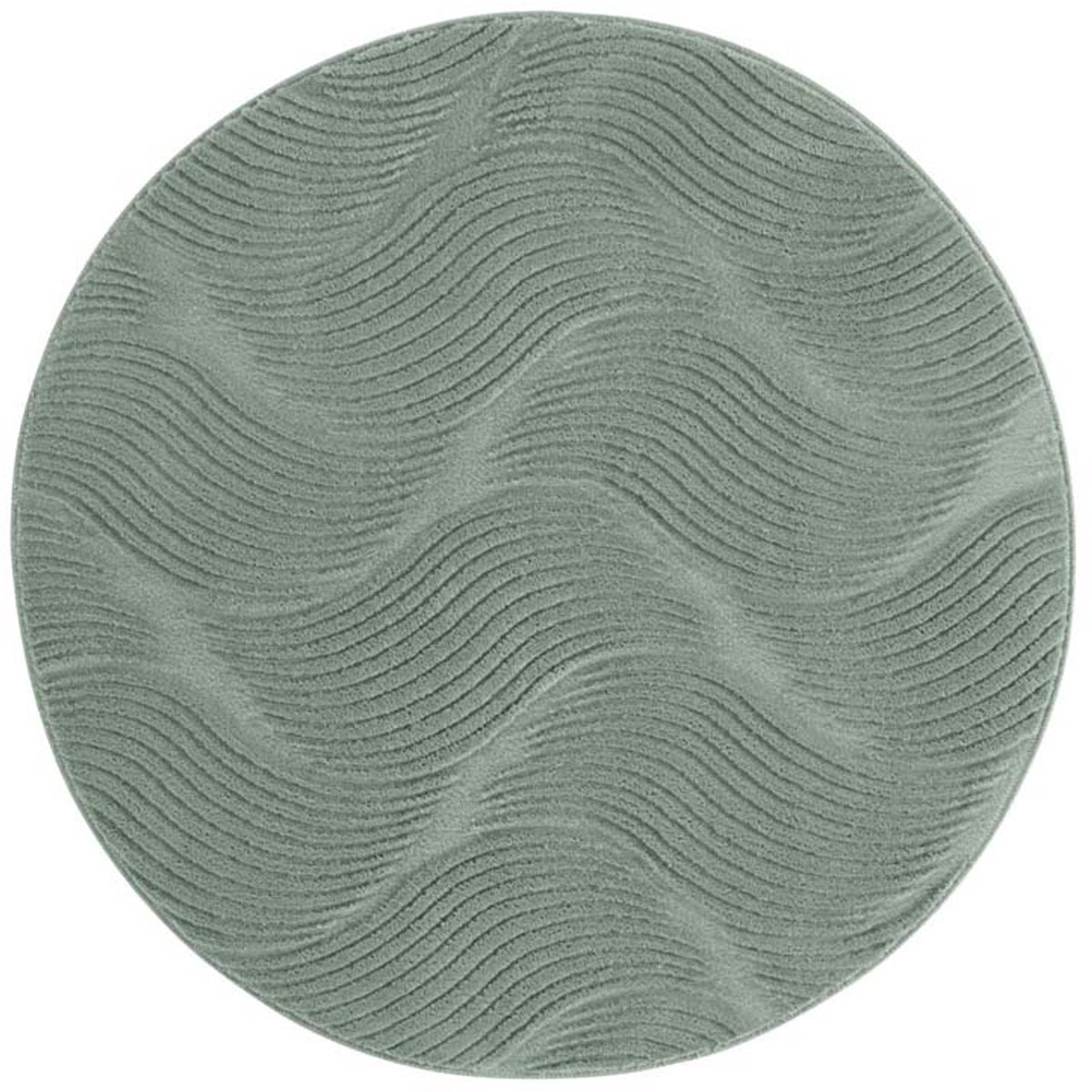 Rond zacht vloerkleed - Fuzz Whirl groen 80