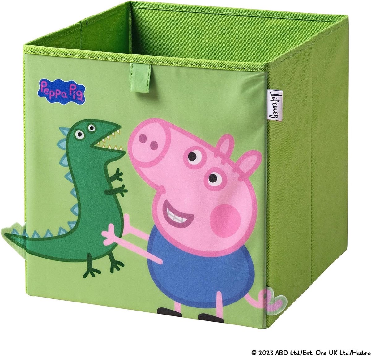 Groene dinosaurus opbergdoos compatibel met Kallax Lifeney Peppa Pig