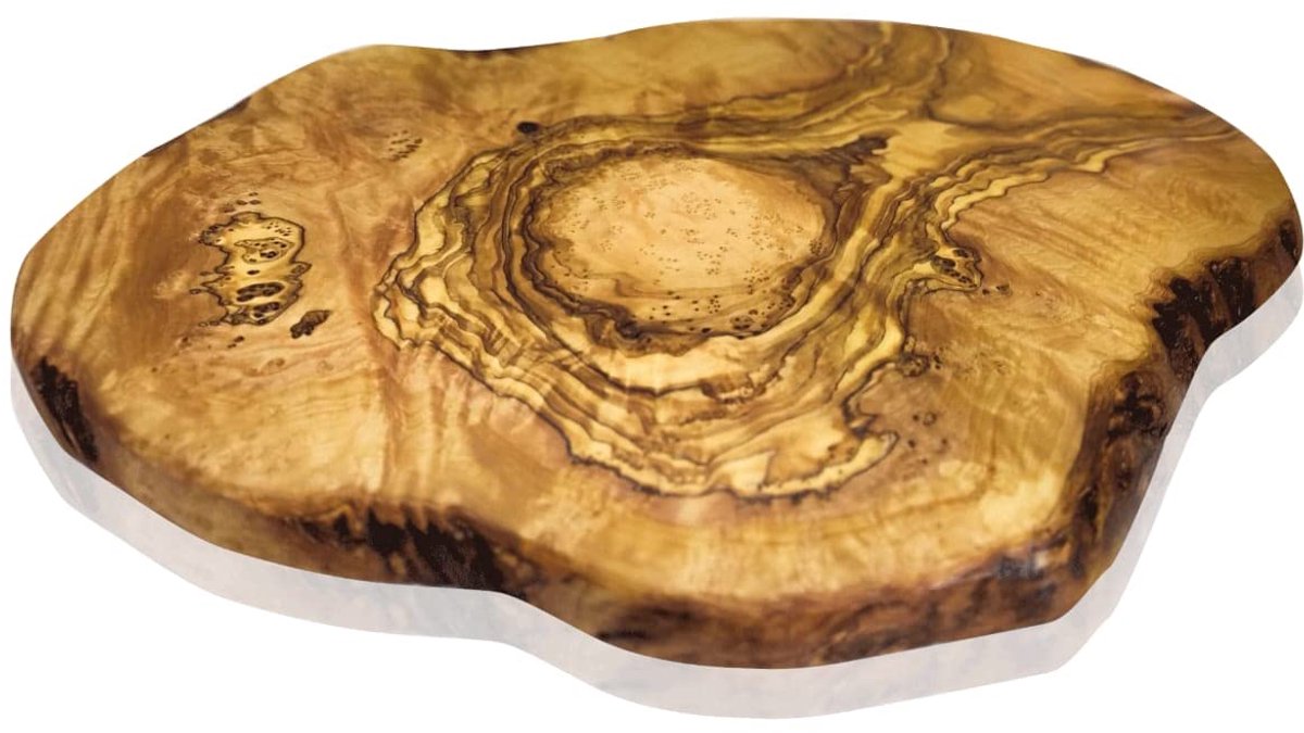 My Ninki ® Handgemaakte Olijfhouten Snij- en Serveerplank voor Keuken en Tafel, 30 x 16,5 cm